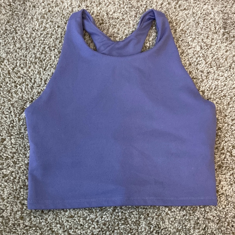 DSG high neck cropped purple girls workout tank